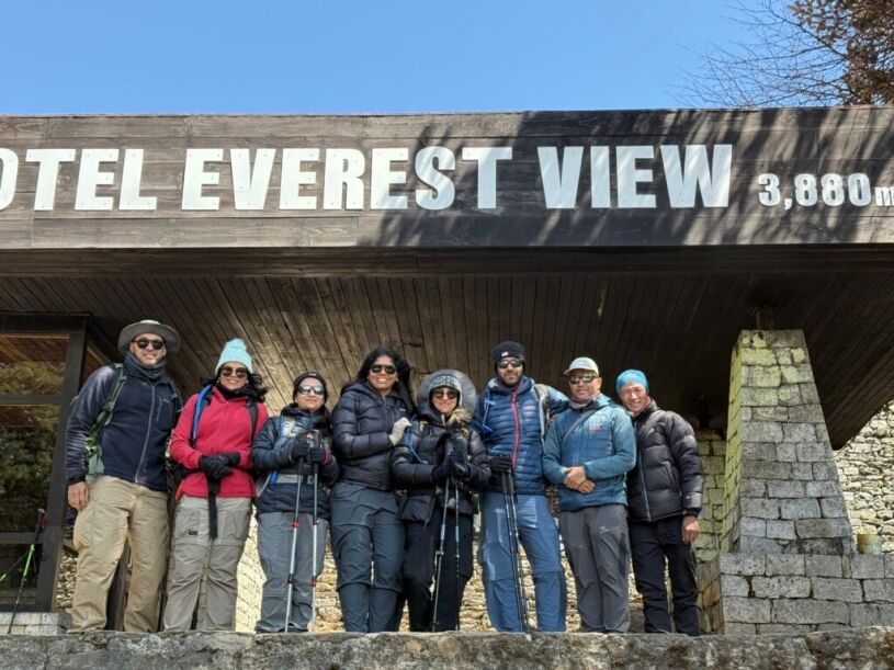 group at Hotel everest view 3880 meters