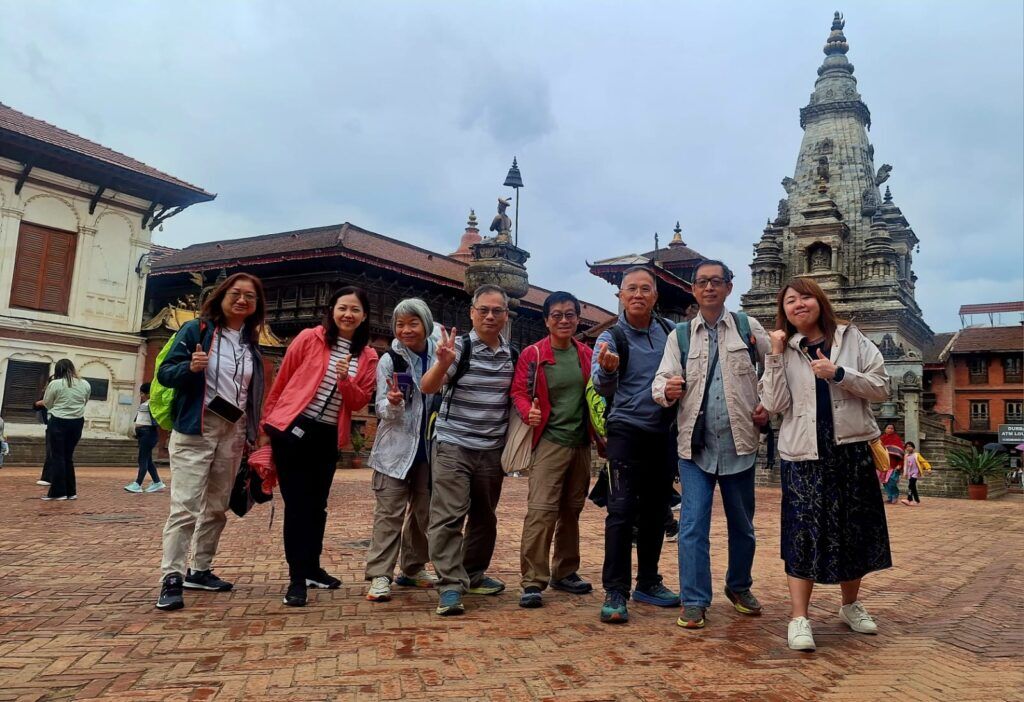 Bhaktapur durbar square with group of visitors on 13th Apr 2025
