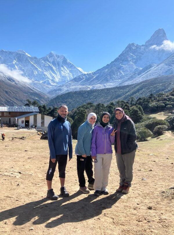 Everest Base Camp trek with helicopter return - at Tyangboche just infront of everest, amadalam and more
