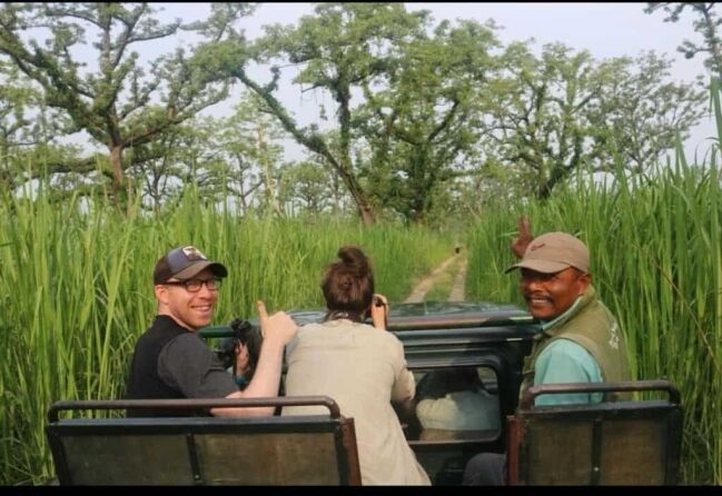 jeep safari during chitwan national park jungle safari tour