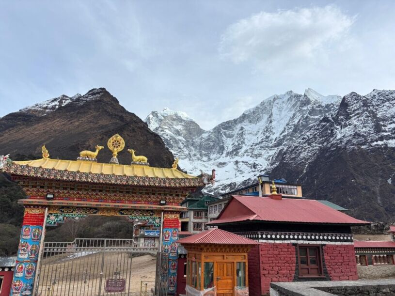 Tengboche Monastery with Ama Dablam peak, Everest Base Camp Trek scenic view