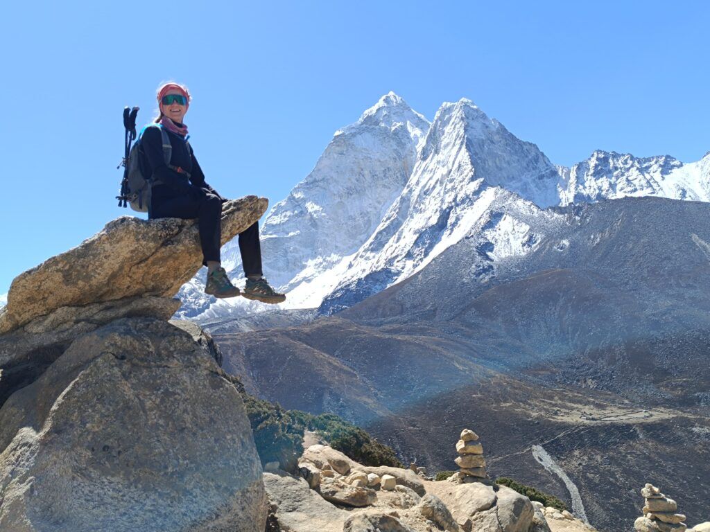 Amadablam mountain as seen from Nagartsang Peak near Dingboche