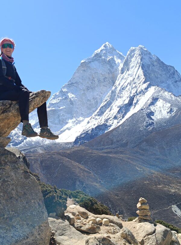 Amadablam mountain as seen from Nagartsang Peak near Dingboche